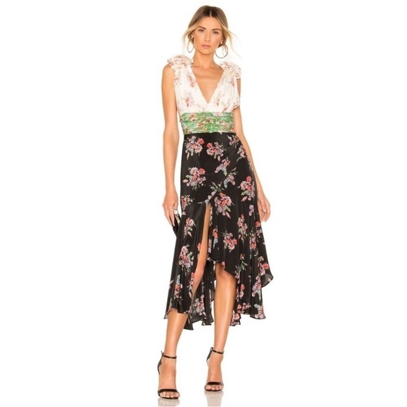 Amur Lolly Floral Silk Midi Dress Size 8 - Picture 1 of 7